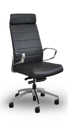 Directiefauteuil 605 zwart Leder