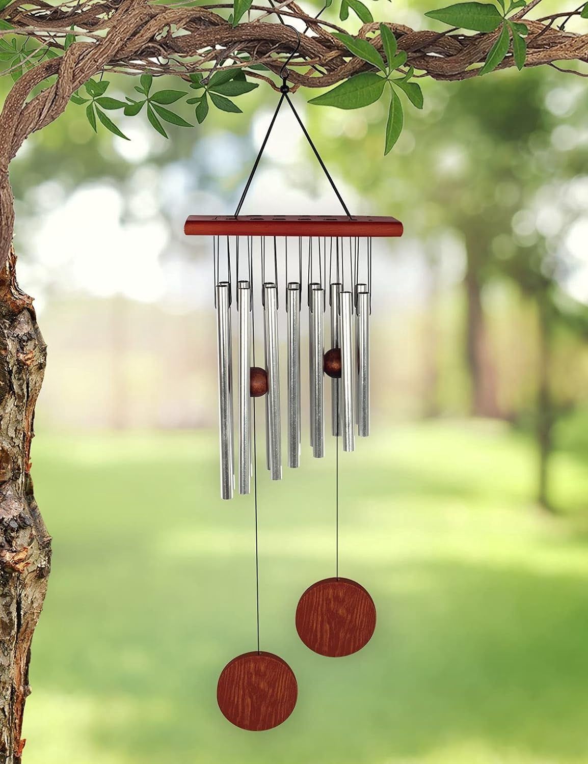 Double Row Metallic Piano Wood Wind Chime