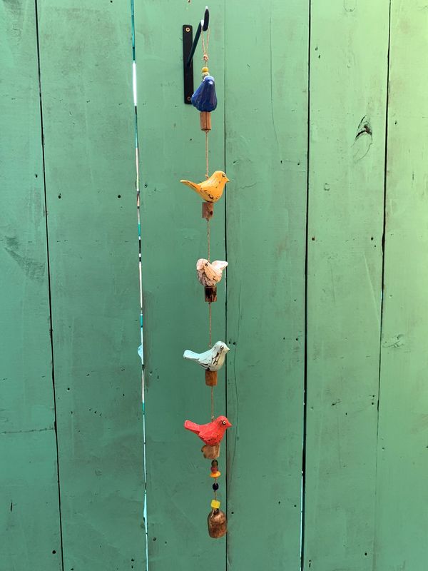 The Five Wooden Birds Wind Chime