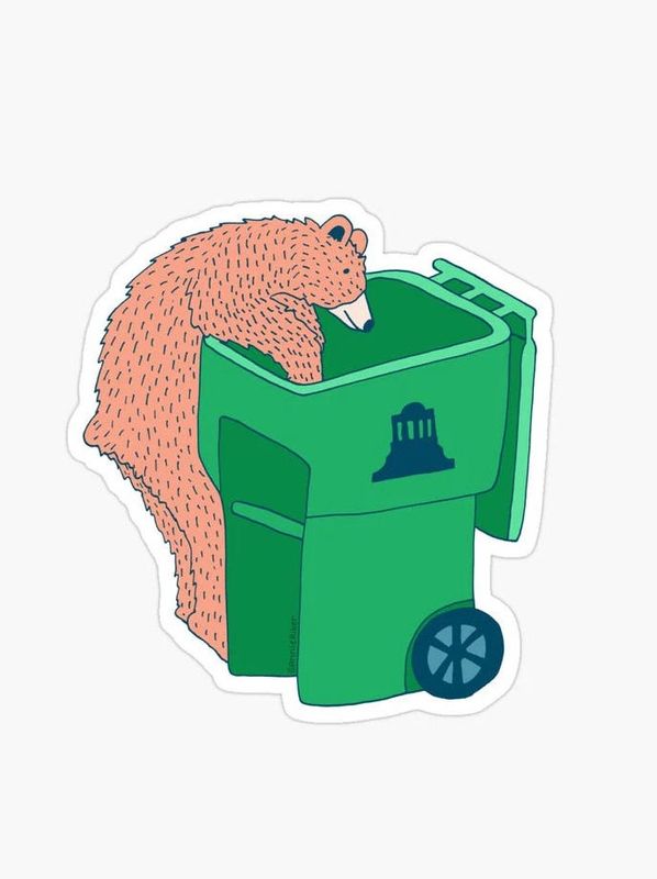 Bear In Trash Can Asheville Sticker