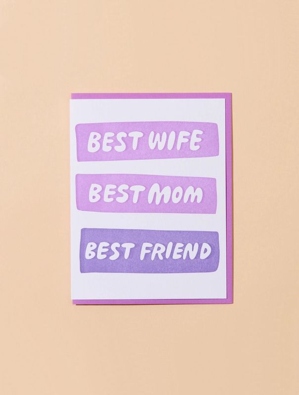 Best Wife Mom Friend Mothers Day Card