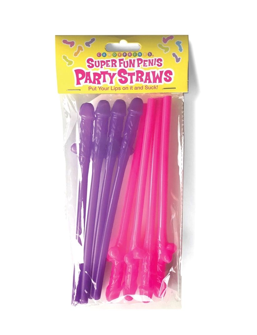 Super Fun Penis Pink And Purple Straws