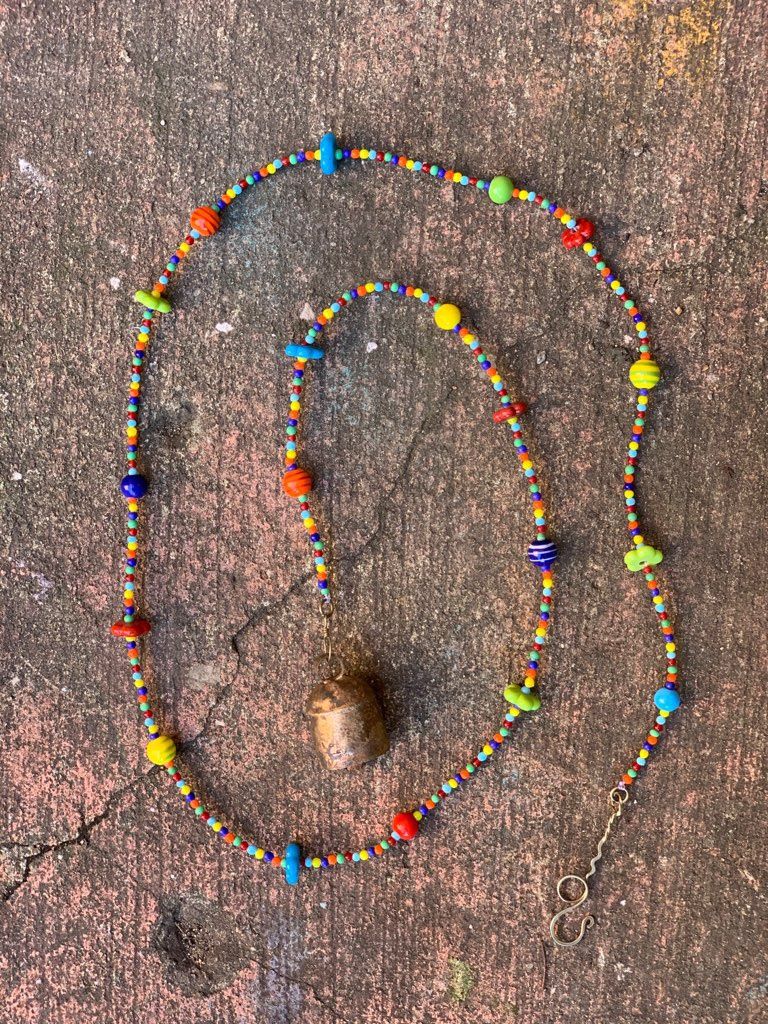 Colors Of The Season Strand Of Beads And Bell