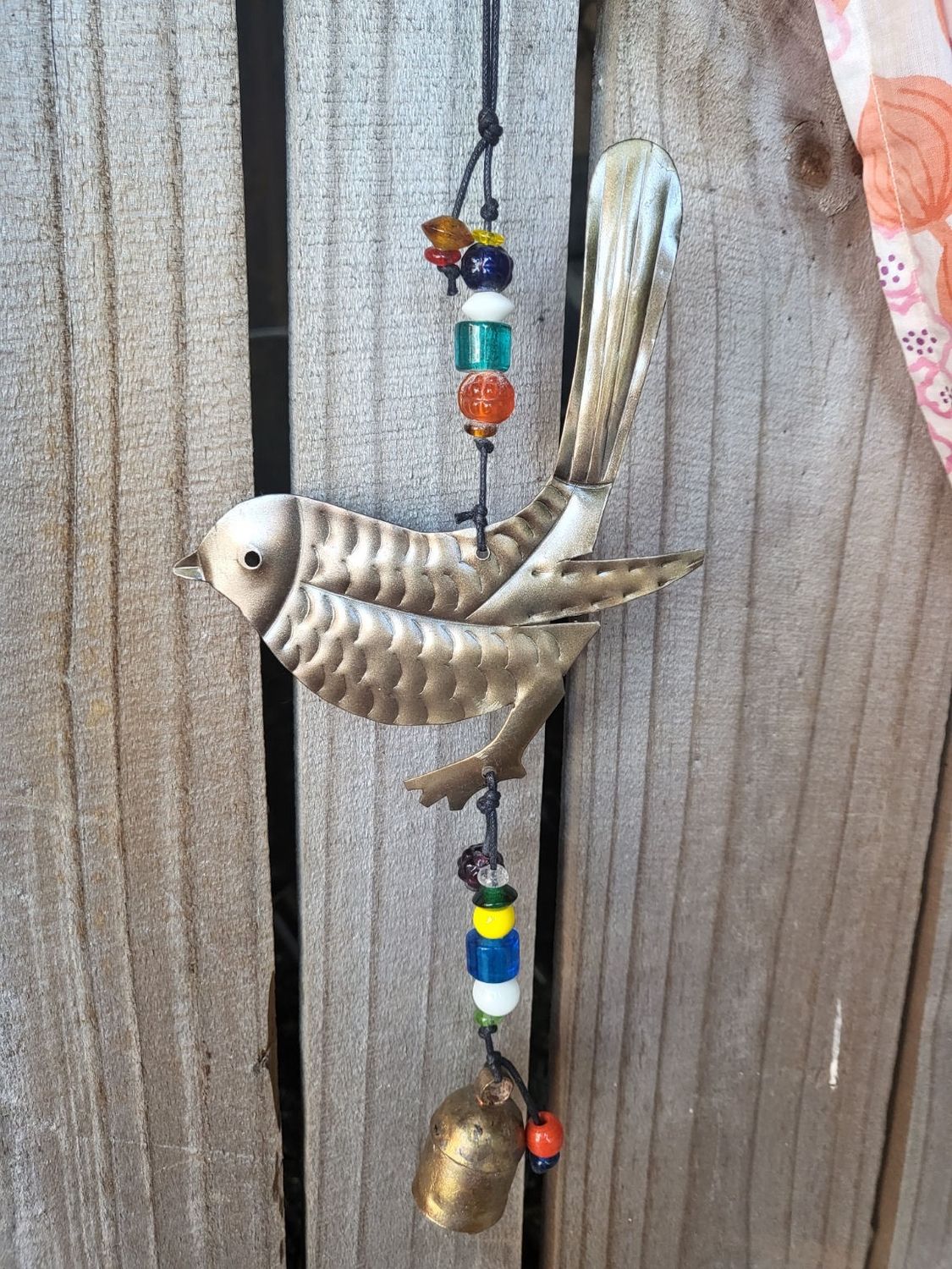 Single Bird With Beads And Bell