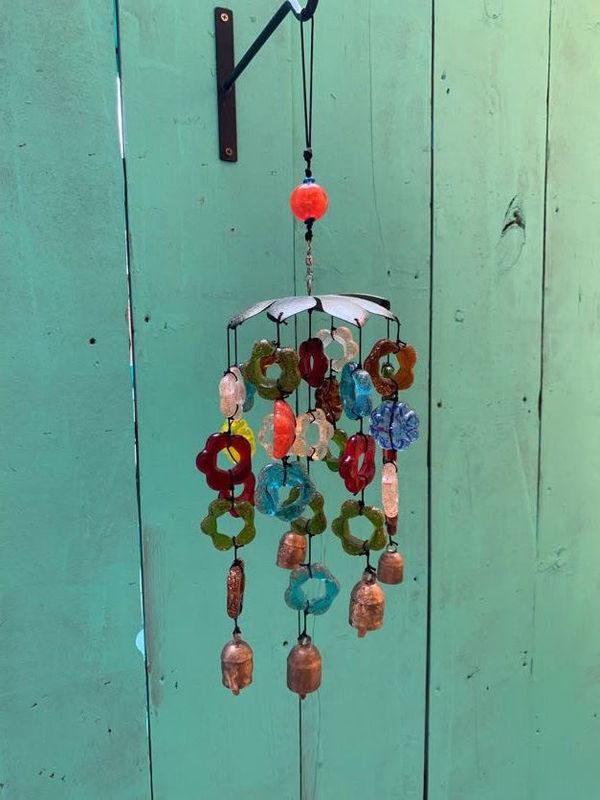 In Full Bloom Beads And Bells Flower Glass