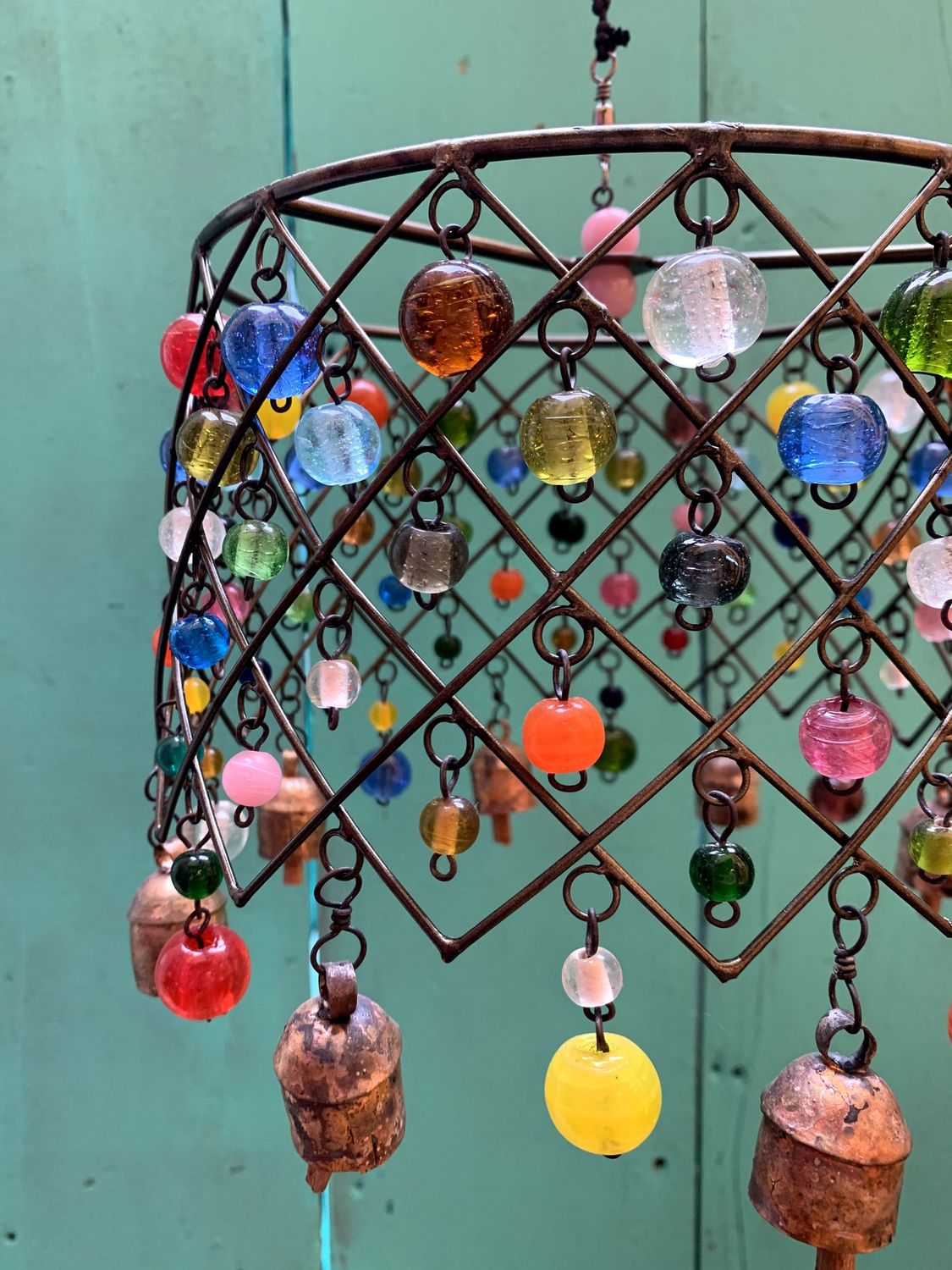 Lighted Luminaire Beads And Bells Lampshade