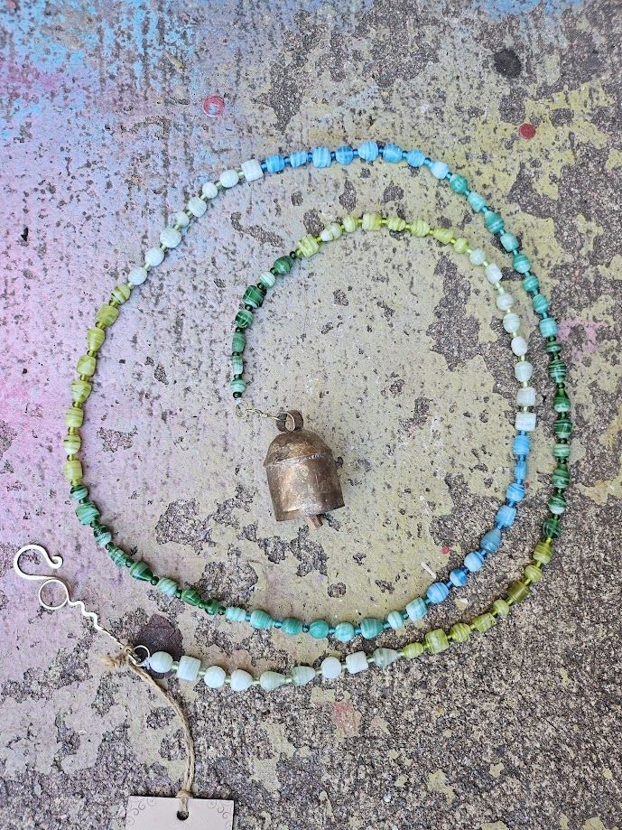 Colors Of The Ocean Strand Of Beads And Bell