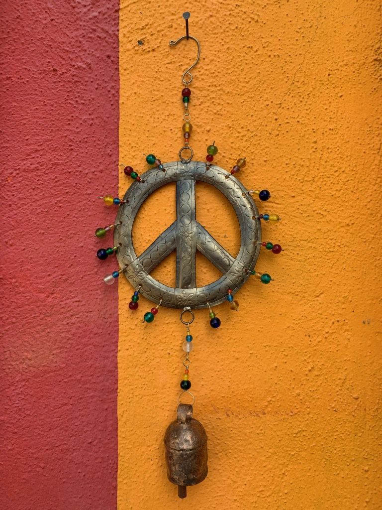 Peace Sign Beads And Bell Chime