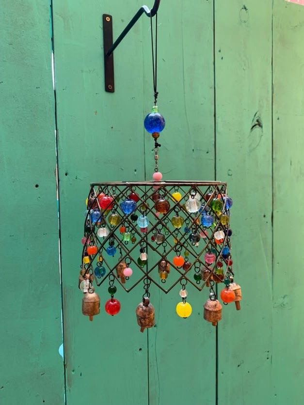 Lighted Luminaire Beads And Bells Lampshade