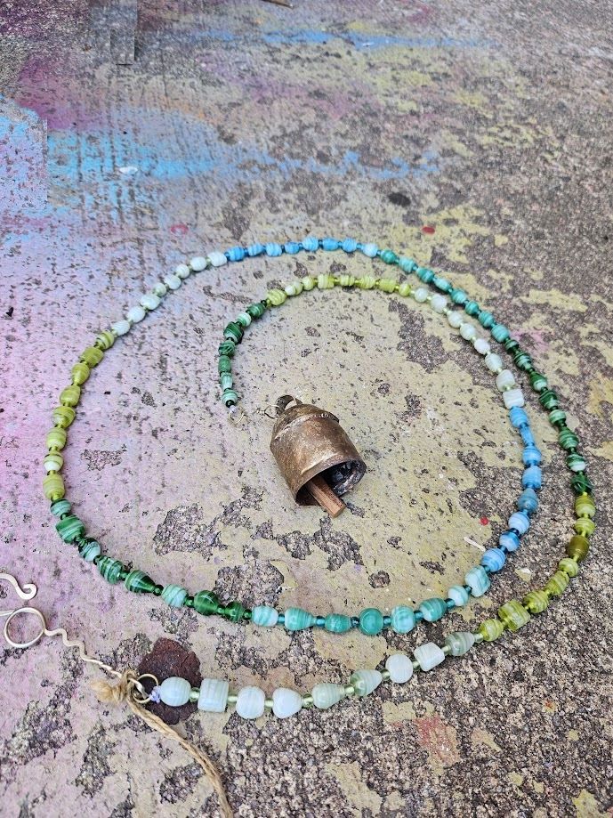 Colors Of The Ocean Strand Of Beads And Bell