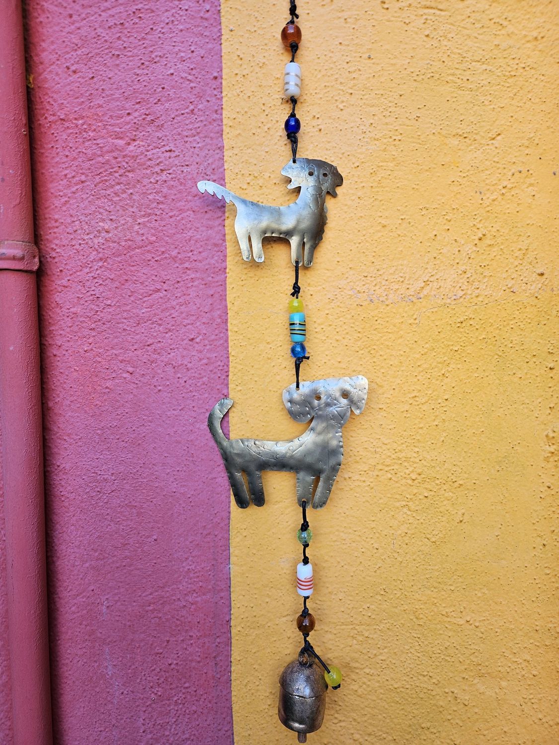 Two Sporty Dogs Beads And Bell