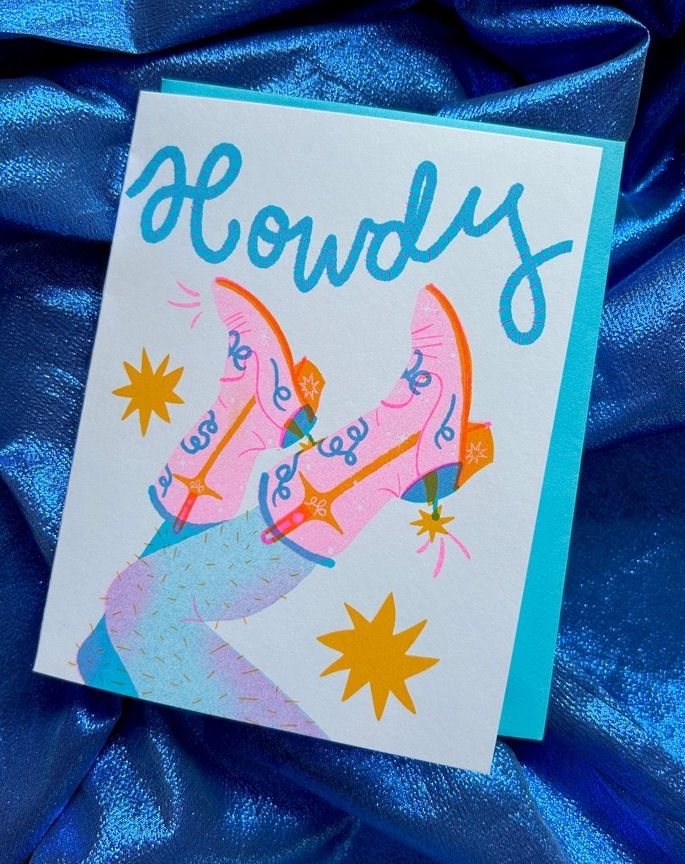 Howdy Pink Boots Card