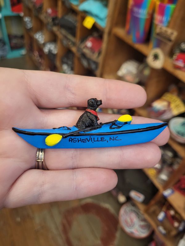 Dog In Kayak Asheville NC Magnet