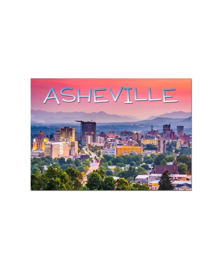 Asheville Pink Sunset Magnet
