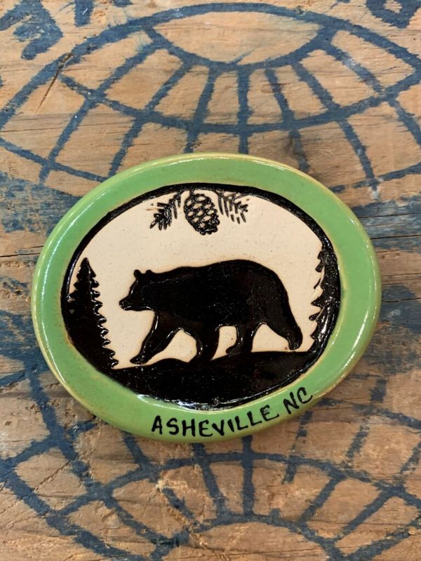 Asheville Pottery Disk Bear Magnet
