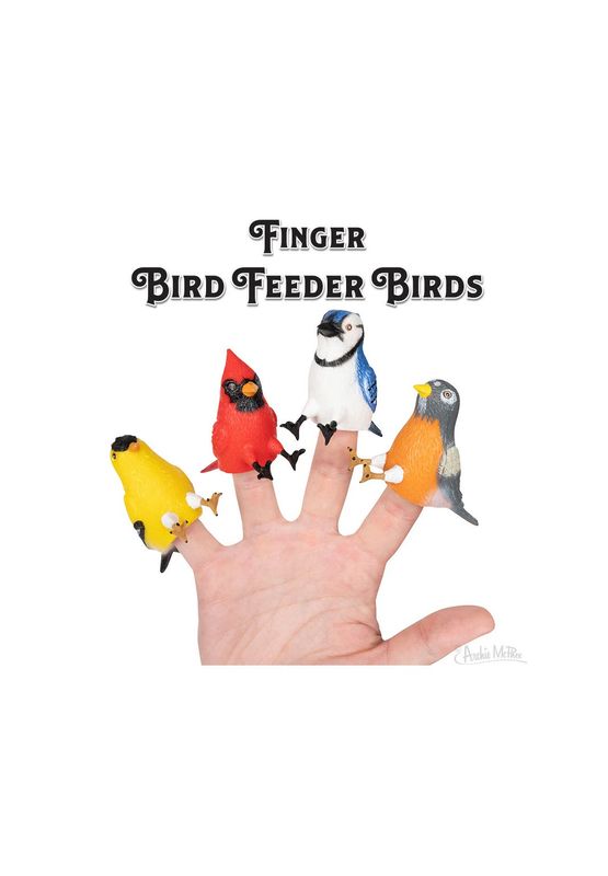Bird Feeder Bird Finger Puppet