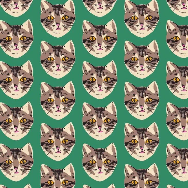 Green Cat Gift Wrapping Paper