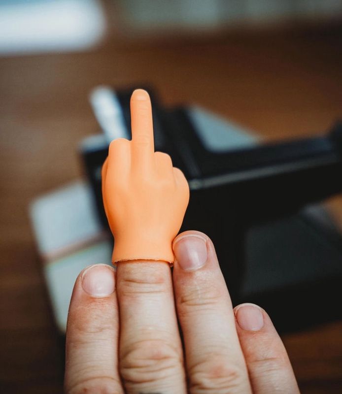 Middle Finger Hand Finger Puppet