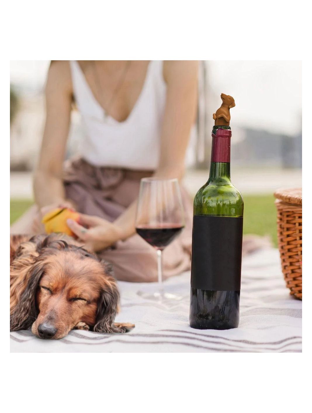 Winer Dog Wine Bottle Stopper Dachshund Wiener Dog