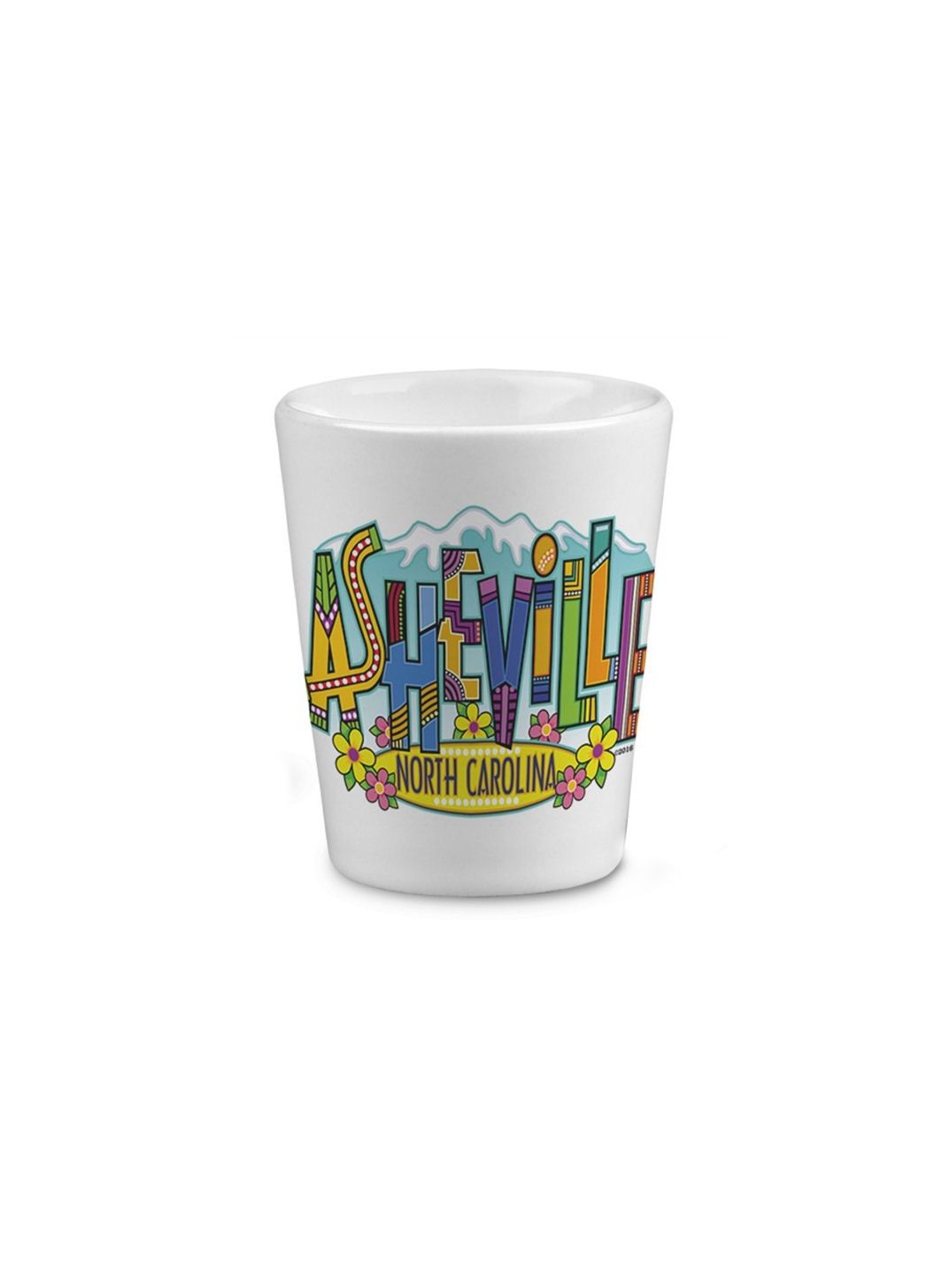 Asheville Art Letters Ceramic Shot Glass