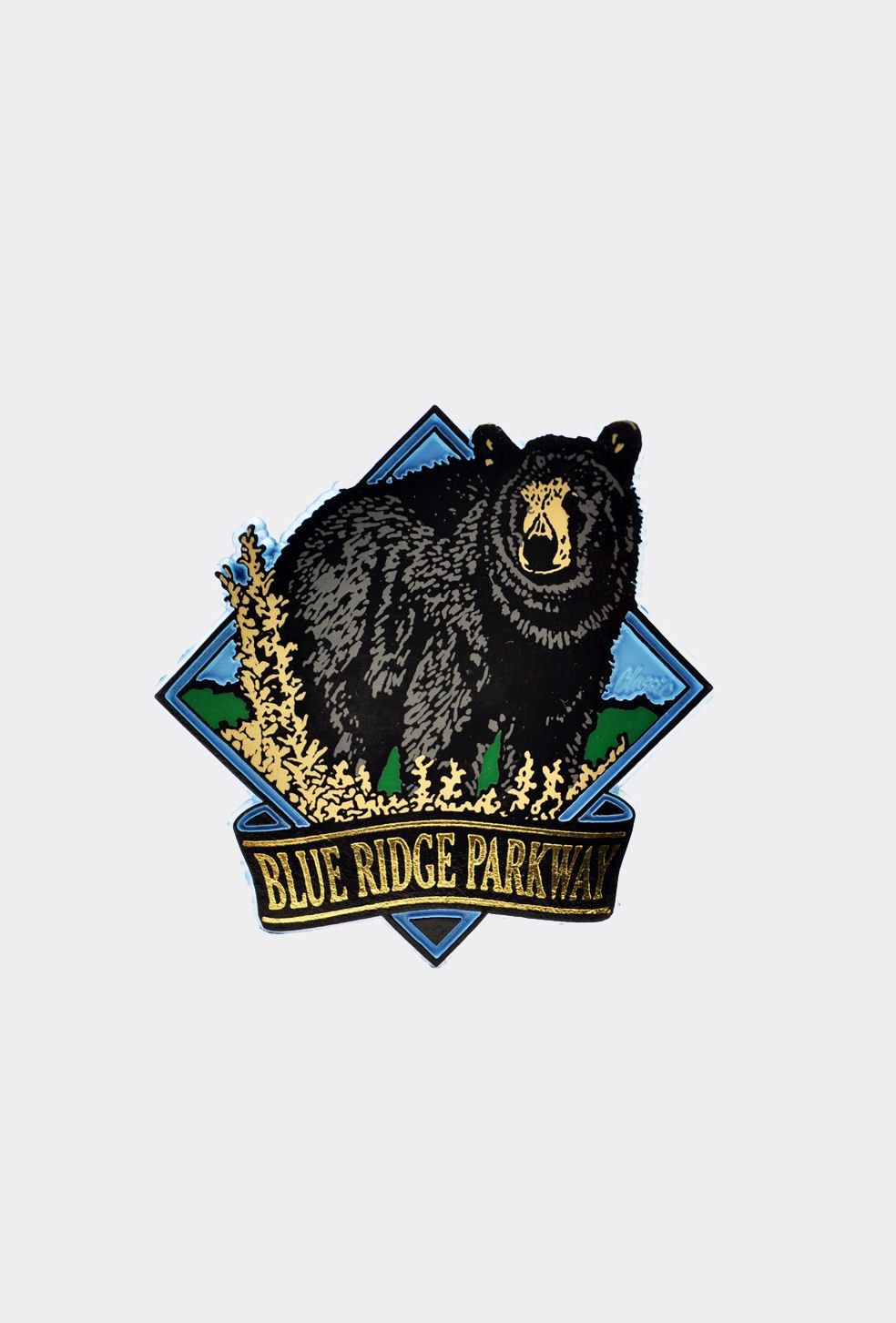 Blue Ridge Parkway Black Bear Blue Background Magnet