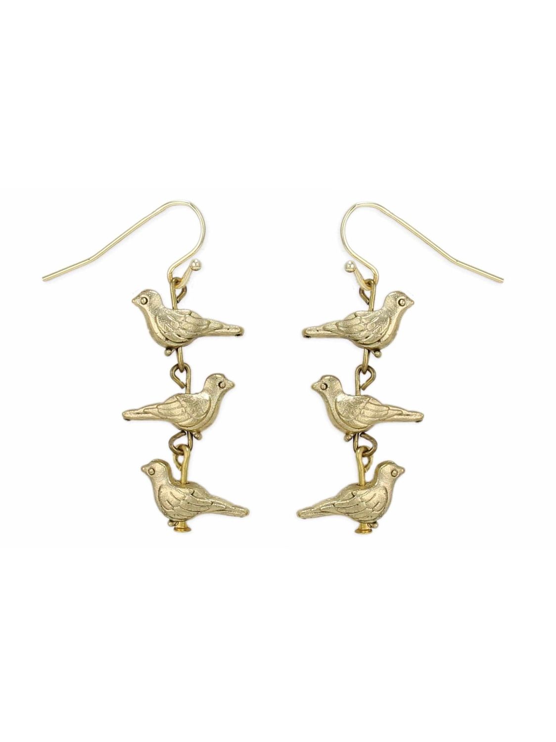 Flock of Birds Gold Linear Earrings