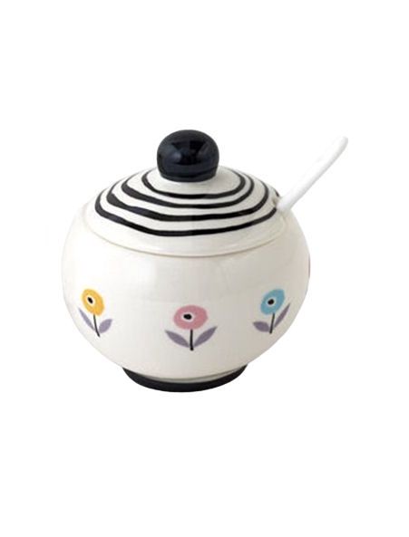 Poppy Sugar Bowl With Spoon And Lid