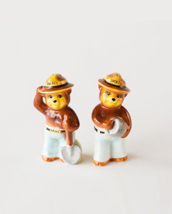 Smokey The Bear Salt And Pepper Shaker Set