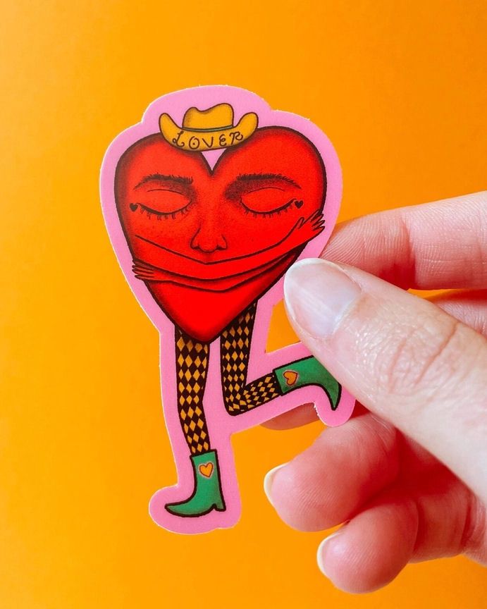 Western Lover Heart Cowboy Sticker