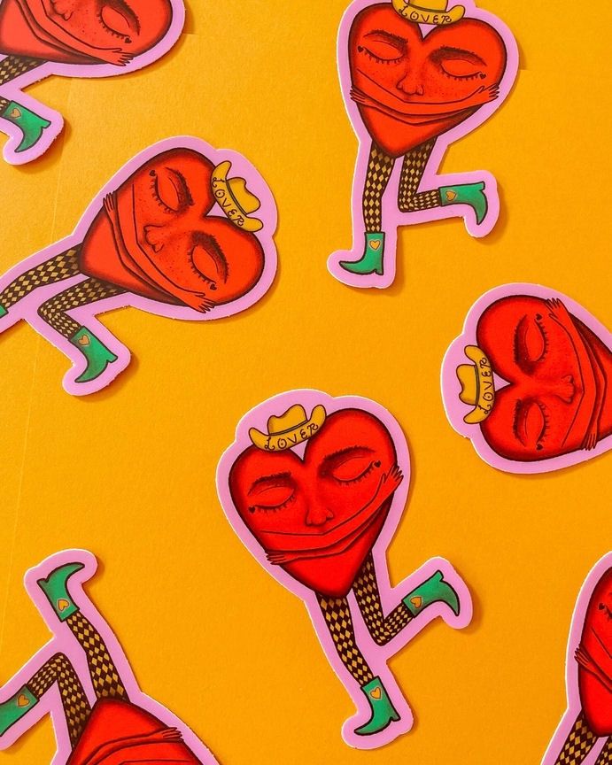 Western Lover Heart Cowboy Sticker