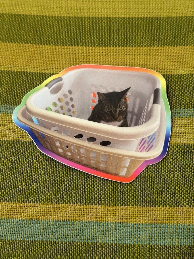 Double Laundry Basket Larry Sticker