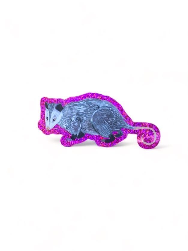 Glitter Opossum Sticker