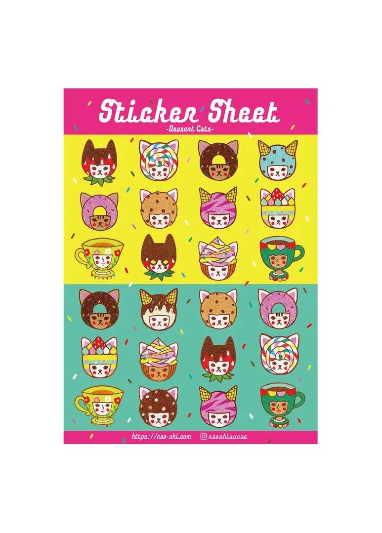 Dessert Cats Sticker Sheet