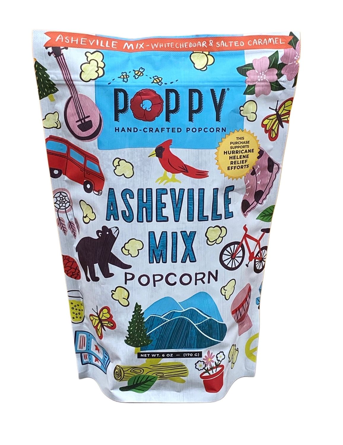 Asheville Mix Poppy Popcorn Market Bag