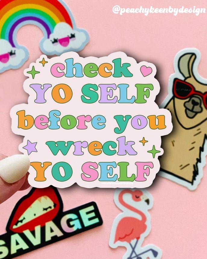 Check Yo Self Before You Wreck Yo Self Sticker