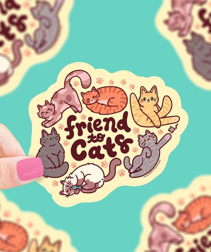 Friend To Cats Yellow Sticker