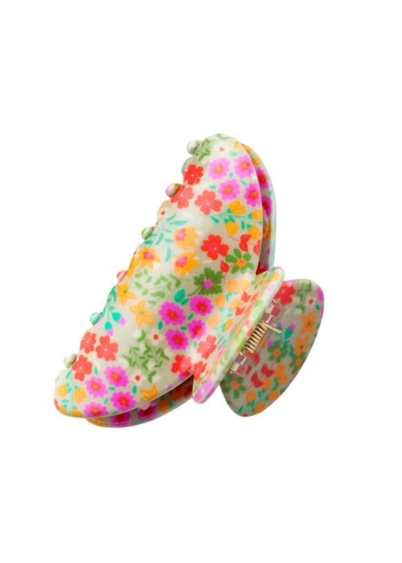 Floral Mustard Boho Hair Claw Clip