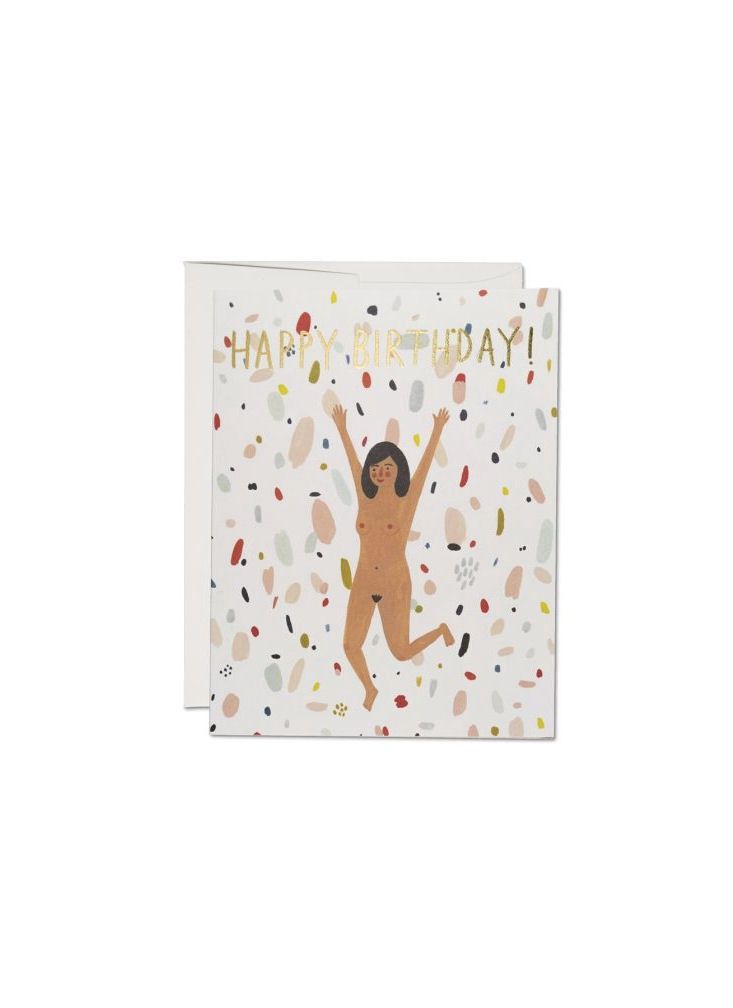 Birthday Suit Happy Birthday Confetti Card