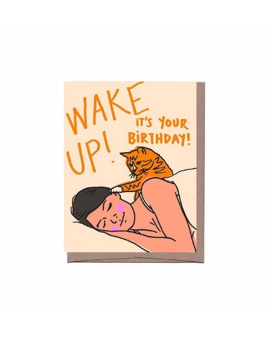 Wake Up! It's Your Birthday! Cat Card