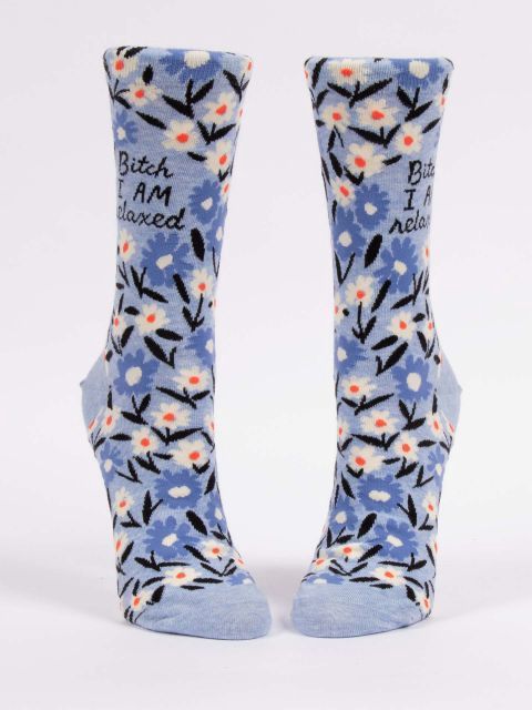 Bitch I Am Relaxed Blue Q Women’s Socks
