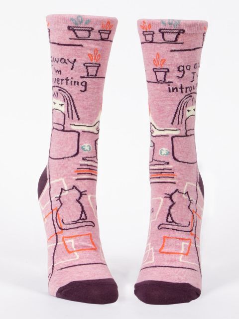 Go Away I’m Introverting Blue Q Women's Socks