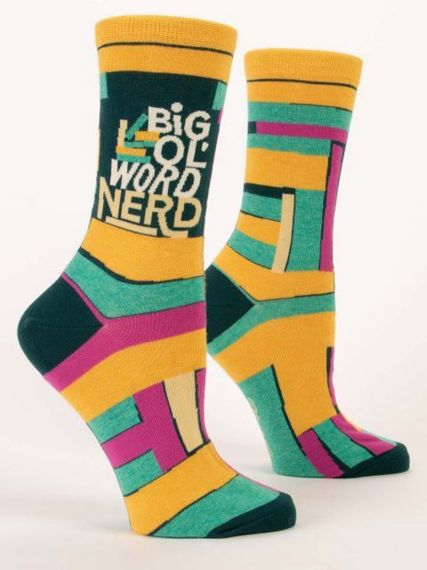 Big Ol Word Nerd Blue Q Women’s Socks