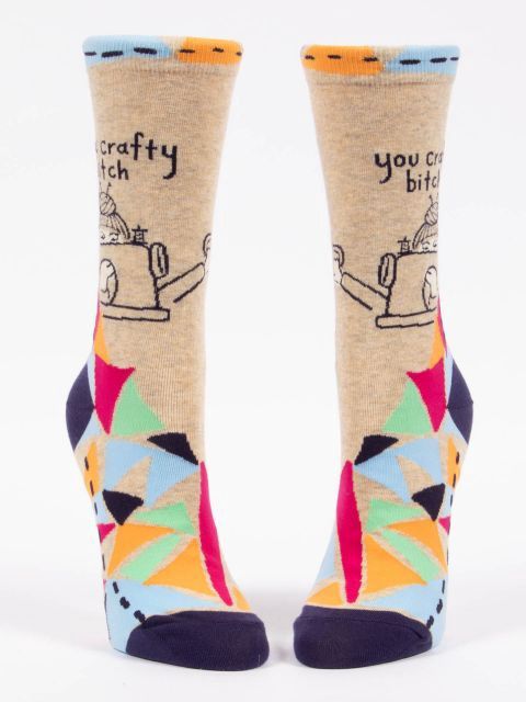 You Crafty Bitch Blue Q Women’s Socks