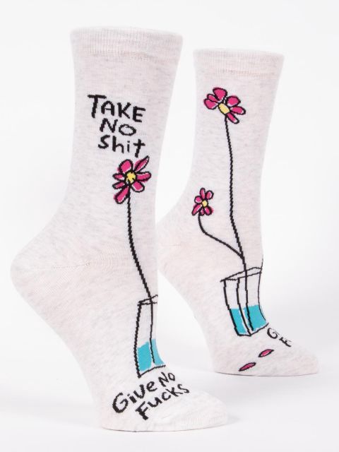 Take No Shit Blue Q Women&#39;s Socks