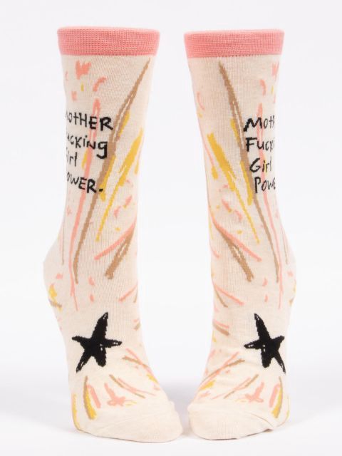 Motherfucking Girl Power Blue Q Women's  Socks