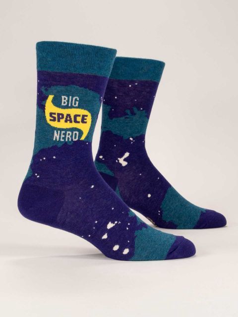 Big Space Nerd Blue Q Men&#39;s Socks
