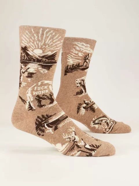 Fuck Work Blue Q Men&#39;s Socks