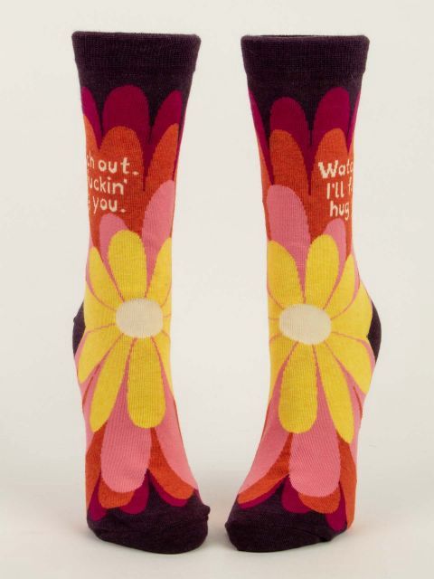 Watch Out I’ll Fuckin' Hug You Blue Q Women’s Socks