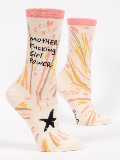 Motherfucking Girl Power Blue Q Womens Socks