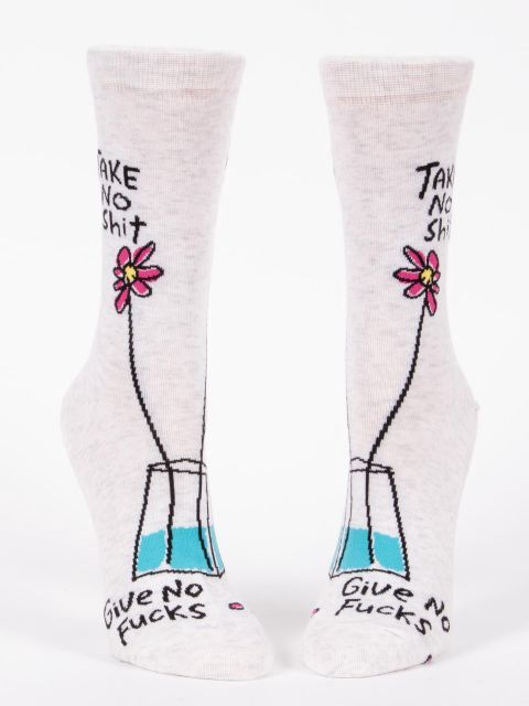 Take No Shit Blue Q Women's Socks